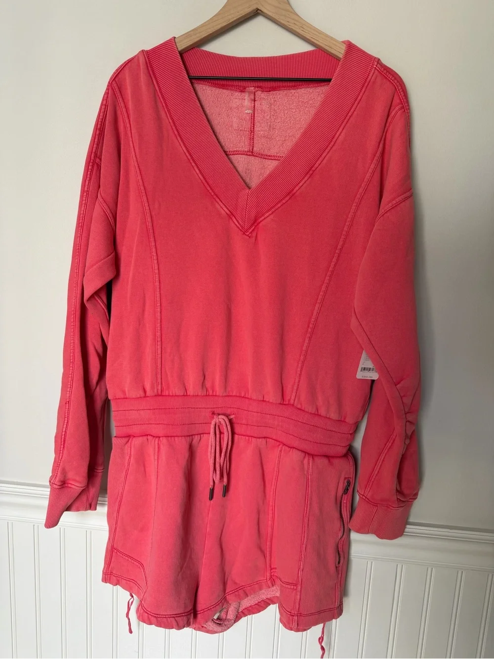 FP Movement by Free People Coral Pink Drawstring  Intercept Romper / NWT - Picture 4 of 12